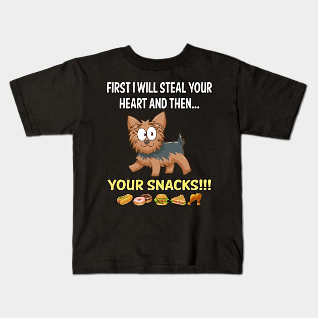 Steal Heart Yorkshire Terrier 24 Kids T-Shirt by blakelan128